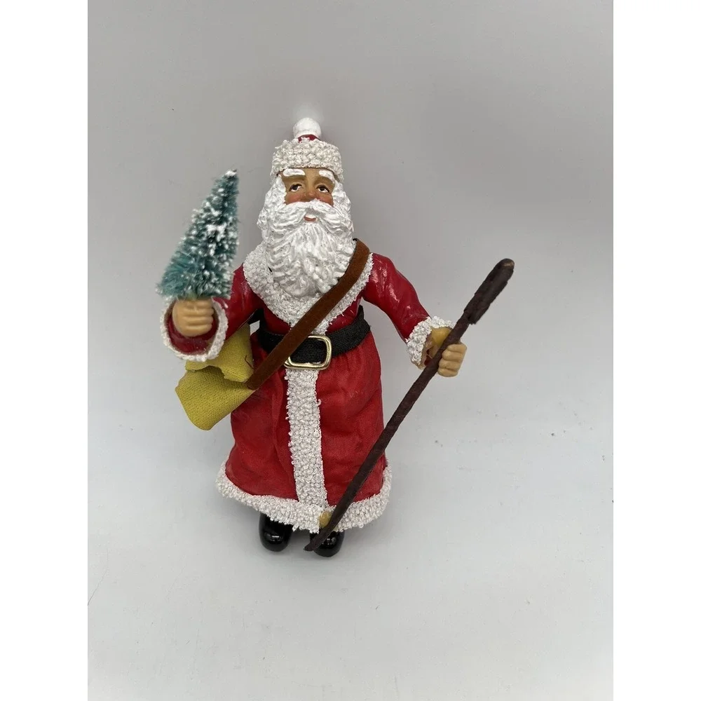 Clothtique Santa Christmas Tree Staff Satchel 6.5